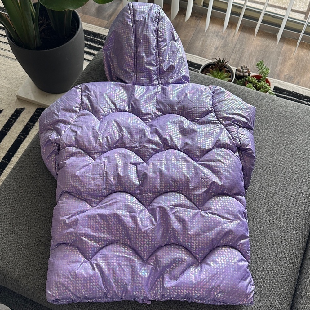 Weather Tamer Big Girls Iridescent Foil Puffer Jacket - Picture 11 of 11